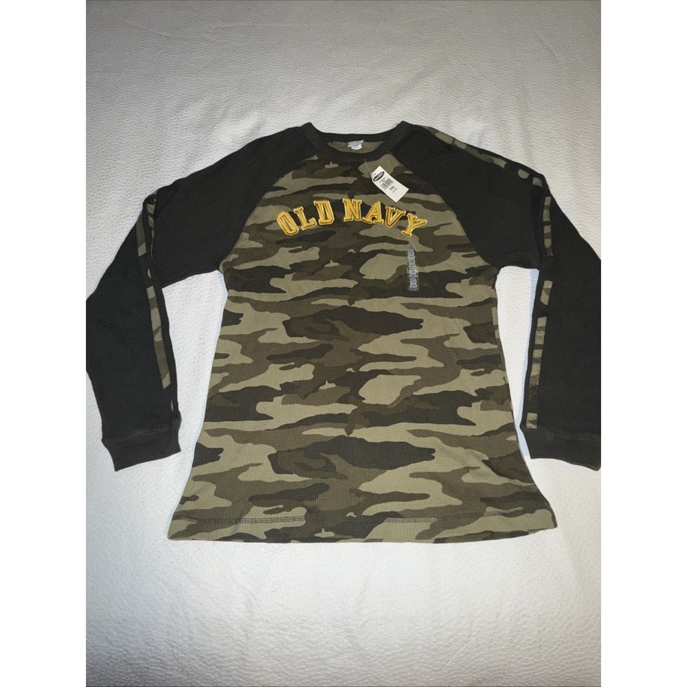 Vintage Y2K Old Navy Camo Army Thermal Men's 2xl New LS Muscle Shirt Fall 04